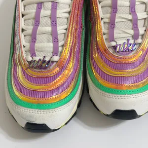 Nike Air Max 97 White Electro Green Fuchsia‎ Glow Sneakers Womens 7 Multicolor thumbnail 6