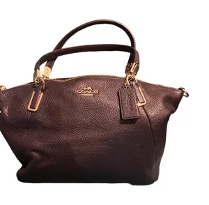 Coach Mini Kelsey Pebbled Leather Satchel Midnight Blue thumbnail 1