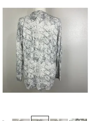 Tahari Women's Long-Sleeve Snake Print‎ Tunic Top - Light Gray thumbnail 2