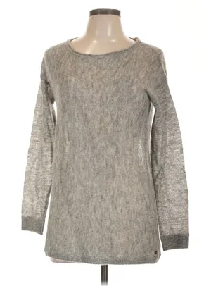One Grey Day Alpaca Merino Wool Blend Back Cutout Sweater Gray Size L thumbnail 1