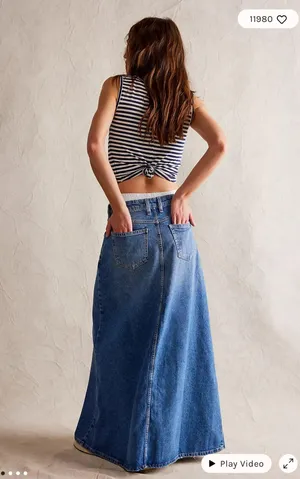 Free People Jean Skirt thumbnail 2
