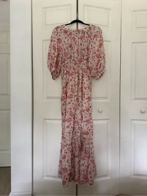 The Normal Brand Isla Maxi Dress Pink and White Print Boho Long Dress Medium thumbnail 9