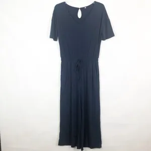 Women's Short Sleeve Blue Jumpsuit Size Medium thumbnail 2