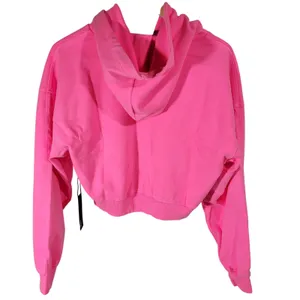 SOUL Cropped Zip‎ Up Hoodie Bright Pink Athletic Casual Womens Size S thumbnail 4