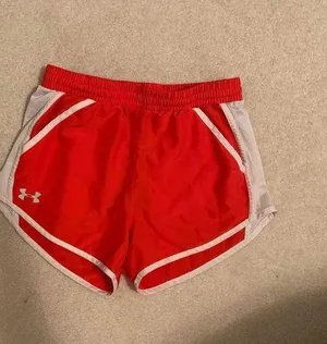 RARE Under Armour Orange and White Athletic Shorts thumbnail 1