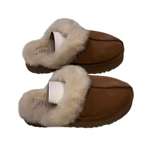 Women's UGG Brand Disquette Platform Slippers Shoes Size 9 Chestnut 1122550 New thumbnail 1