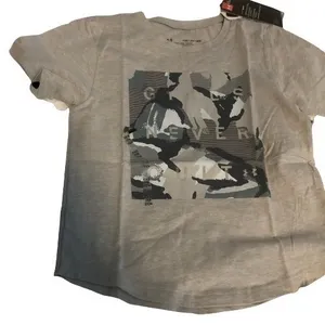 Under Armour T-Shirt Girls Never Quit Gray Camo HeatGear NWT YXS Sporty Athletic thumbnail 3