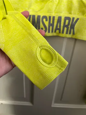 Gymshark Flex Sports Long Sleeve Crop Top Glitch Yellow Marl Size Medium thumbnail 6