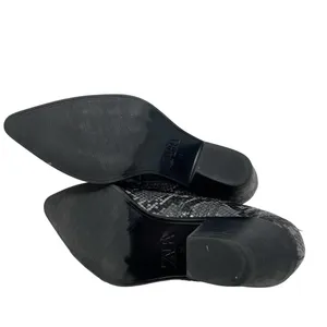 Zara Snakeskin Cowboy Heeled Ankle Booties Black Gray Size 38 / US‎ 7.5 thumbnail 6