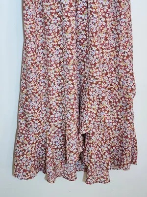 BTFBM Rose Pink Floral High Low Midi Dress Size XL Wedding Guest Dress thumbnail 4