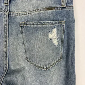Kancan Jeans Womens 5/26 Light Wash Mid Rise Distressed Destroyed Tapered Denim thumbnail 6