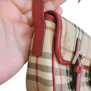 BURBERRY‎ RED, CANVAS LEATHER SHOULDER BAG thumbnail 9
