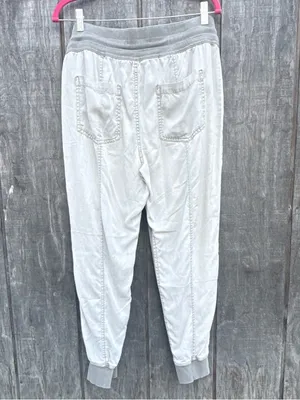 Anthropologie Women Gray Solid Jogger Pants Tapered Elastic Waist Pockets Sz M thumbnail 6