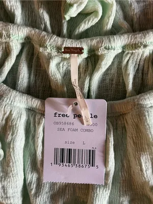 Free People Cora Lee Women’s Off-Shoulder Ruffle Ombre Green Blouse Size L thumbnail 3