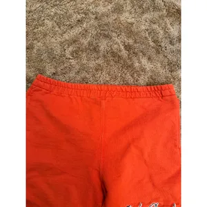 Vintage Orange Harley-Davidson Embroidered Script Sweat Shorts Retro Y2K Biker thumbnail 6