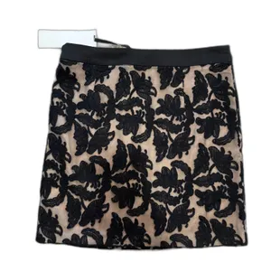 English Factory Black Embroidered Illusion Mini Pencil Skirt Size Small New NWT thumbnail 2