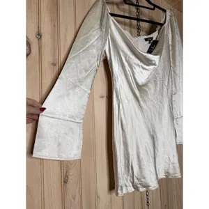 NWT Lulus Sensational Fate Champagne Satin Cowl Neck Mini Dress Party Classy S thumbnail 5