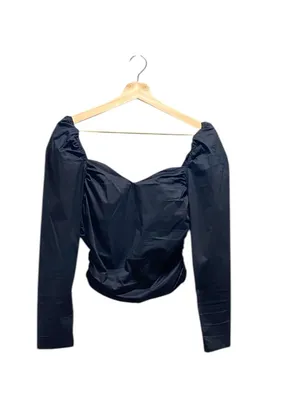 ASTR The Label Long Sleeve Ruched Top Black Size XS Whimsigoth Witchy Romantic thumbnail 2