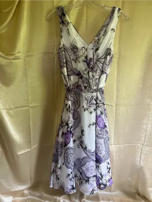 White House Black Market Chiffon A-Line Dress with Sash Tie Belt NWOT Never Worn thumbnail 12