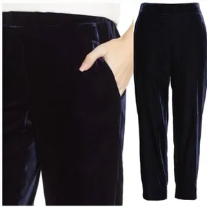 J.Crew velvet black high rise pull on pants size 2 thumbnail 10