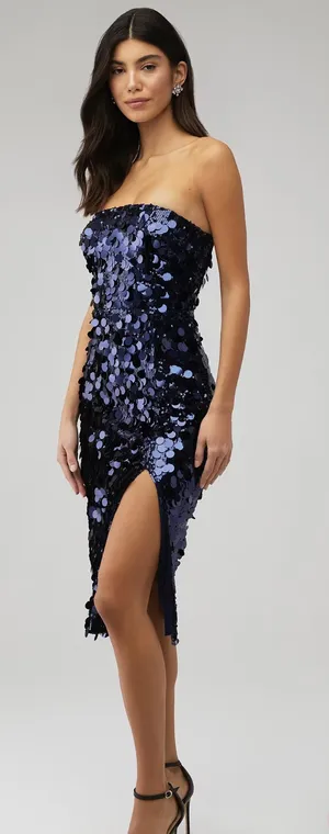 Amanda Uprichard Navy Sequin Dress thumbnail 1