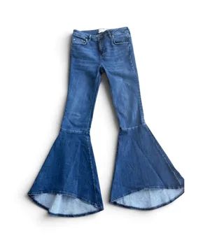 Free People Dark Blue Flare Pocket bell bottom Denim Jeans 26 thumbnail 1