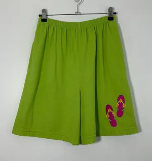 Johnny Was Shorts Women’s Small Neon Green Shorts Pink Sandal Embroidery thumbnail 1