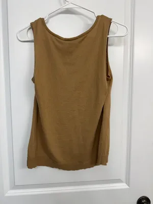 Lauren Ralph Lauren Tan Cotton Knit Sweater Tank Top M thumbnail 6