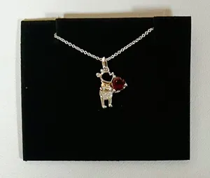 Kay Jewelers Sterling Silver 10k Rose Gold Garnet Diamond Gemstone ‘Disney Treasures’ Winnie the Pooh Honey Necklace Jewelry 🍯 thumbnail 1