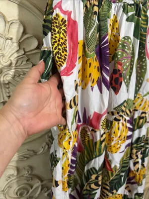 Farm Rio Anthropologie Cotton Tripixal Forest Maxi Dress Size Large thumbnail 9