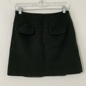 Banana Republic Wool Blend Mini Skirt Size 6 Green Old Money Dark Academia Retro thumbnail 1