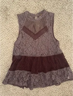 Free People Lace High Neck Top thumbnail 1