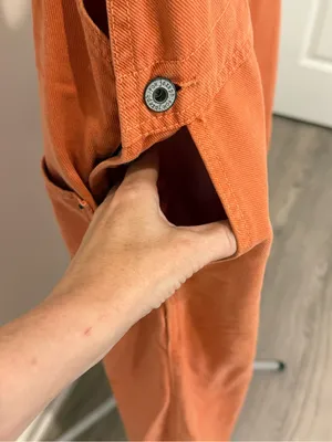 For Joseph XS Orange Overall Maxi Dress Pinafore Jumper Vintage Style Made USA thumbnail 4