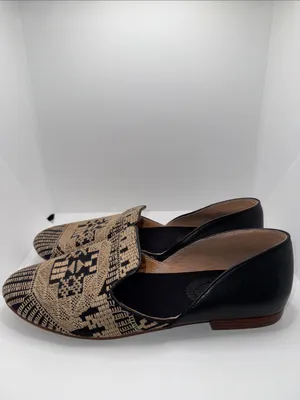 LATIGO For Anthropologie ‘Alba’ Embroidered d’Orsay Loafer Flats Women’s 8 Boho thumbnail 2