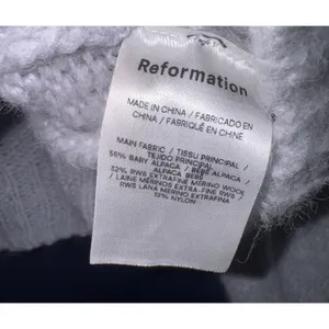 Reformation Wenda Merino Wool Alpaca Blend Crop Sweater Women's M Gray Soft Cozy thumbnail 9