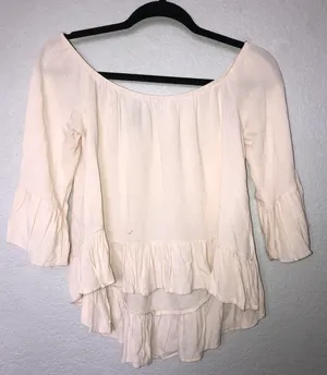 Forever 21 Flowy Cream Top thumbnail 1