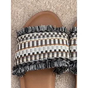 A New Day Multi Woven Slide Sandals Geometric Fringe Boho‎ 8.5 NWOT thumbnail 2