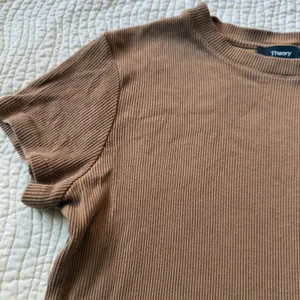 Theory Brown Ribbed Short Sleeve Top thumbnail 2