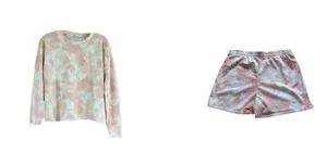 Grayson Threads Pink Tie Dye Heart Sleep Shirt and Shorts Medium thumbnail 1