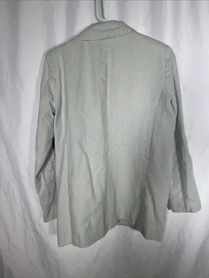 Abercrombie & Fitch Womens Green Linen Blend Blazer Suit Jacket Small thumbnail 5