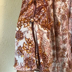 Free People Lady Luck Dress L Cream/Rust thumbnail 9