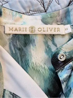 💥Marie Oliver Neelie Abstract Print Silk Blend Button Front Shirt Dress~XS🧡 thumbnail 9