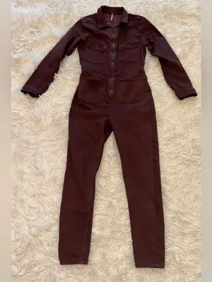 NWT Free People Lennox Jumpsuit in Bitter Barks sz S thumbnail 7