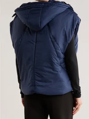 NWT FP Movement by Free People Navy Quilted Parker Hooded Poncho Puffer Vest thumbnail 2