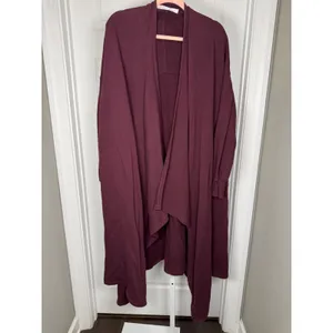 Free People Beach Oversized‎ Burgundy Cardigan XS/S Slouchy Boho thumbnail 2