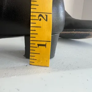 Black Knee High Leather Riding Boots Low Heel Italian AGL Size 37.5 (US 7) thumbnail 9