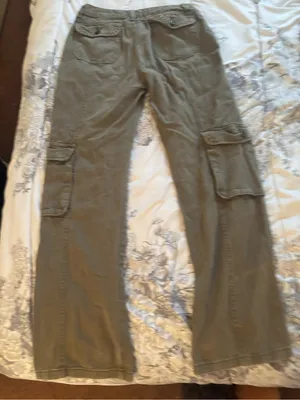 Olive Green Cargo Pants with Multiple Pockets thumbnail 4