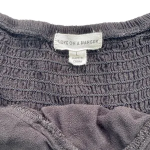 Love On A Hanger Black Floral Babydoll Cami Womens Large Embroidered Smocked Top thumbnail 4