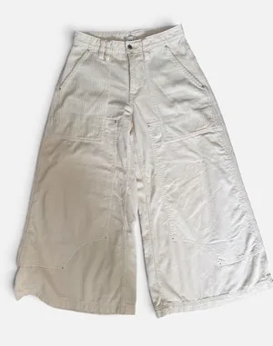 BDG Urban Outfitters Cream Corduroy Wide Leg Skate Carpenter Pants 28 waist sz 4 thumbnail 1