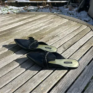 Nine West Aliby Pointed Flat‎ Mules Womens 9.5 Black Slip On Casual Shoes thumbnail 4